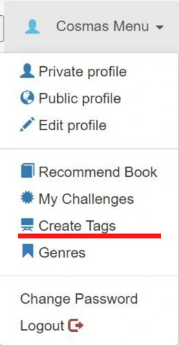 Create tags for read around the world challenge books